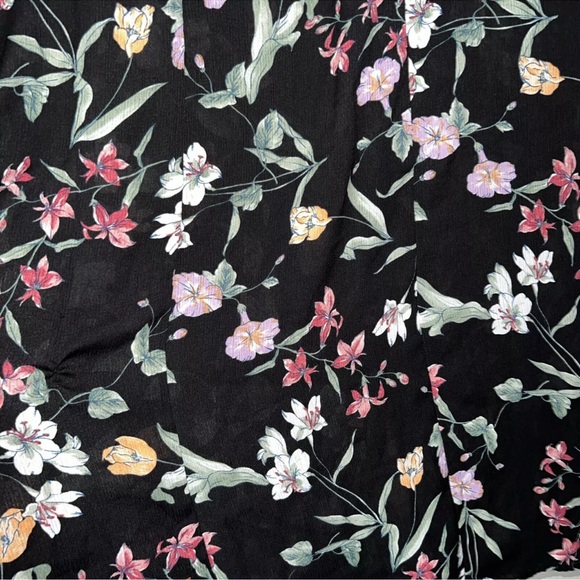 Emerald Sundae Black Floral Maxi Skirt Back Zip Sz 9 Long 44” Waist To Hem - Picture 3 of 6